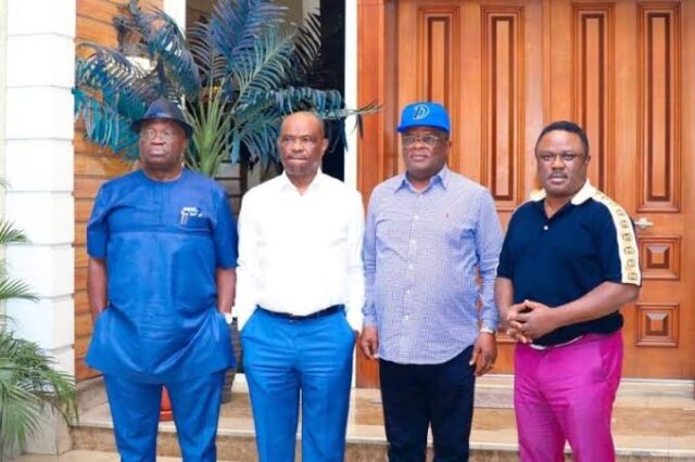 Ayade, Umahi Visit Wike In Rivers, Ikpeazu Joins Meeting