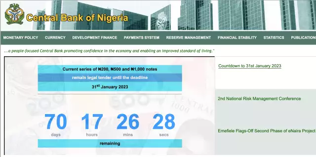 Naira Redesign: CBN Launches Countdown Clock On Its Website Naira Redesign: CBN Launches Countdown Clock On Its Website