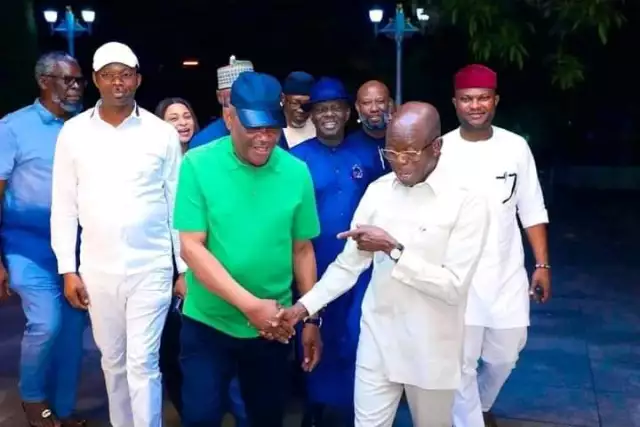 Oshiomhole Arrives Port Harcourt As Wike’s Romance With APC Rattles PDP
