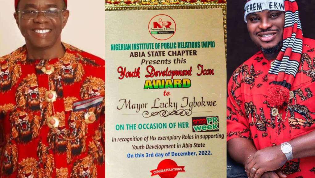Mayor Lucky Igbokwe Bags Youth Icon Award, Dedicates Award To Abia PDP Guber Candidate