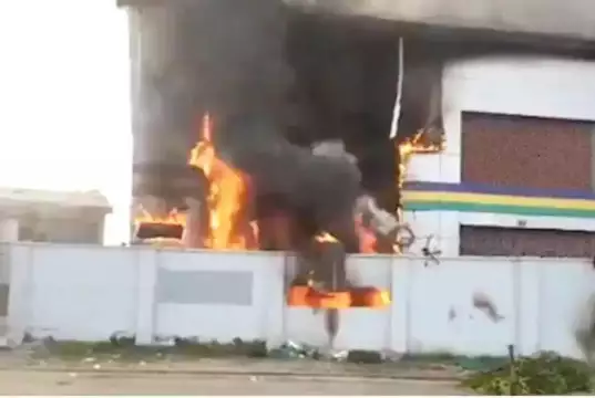 Gunmen Bomb INEC Office, Police Station In Anambra Rampaging Youths Set Lagos Police Station Ablaze