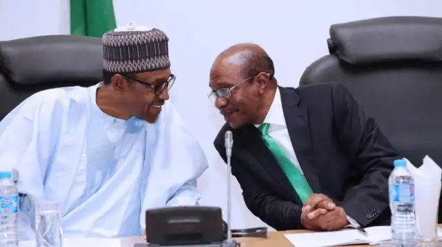 President Buhari Meets CBN Gov, Emefiele At State House President Buhari Meets CBN Gov, Emefiele At State House