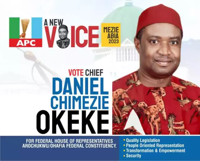 Reps: Chief Dan Okeke’s Ambition Receives Fresh Boost As More Communities Endorse Him Arochukwu/ohafia 2023: Why Chief Dan Okeke Is Best Equipped To Represent, By Oti Maduabuchi Orieji