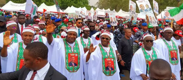 Massive Crowd As G-5 Governors Kick Off PDP Campaign In Enugu Massive Crowd As G-5 Governors Kick Off PDP Campaign In Enugu