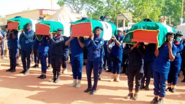 Seven NSCDC Officials Killed At Kaduna Mining Sight Laid To Rest Amidst Tears