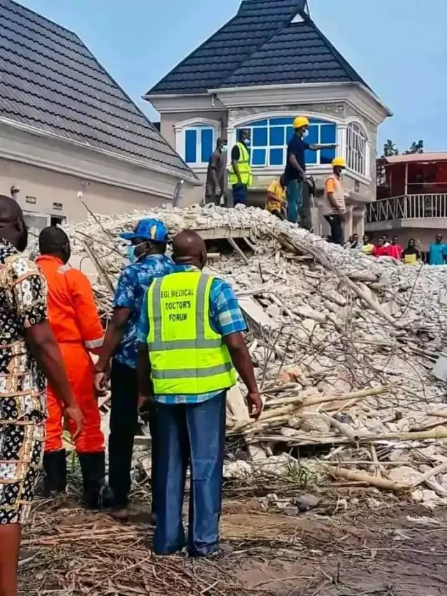 Three Feared Dead, Many Injured As Two-storey Building Collapses In Rivers (Photos) Three Feared Dead, Many Injured As Two-storey Building Collapses In Rivers (Photos)