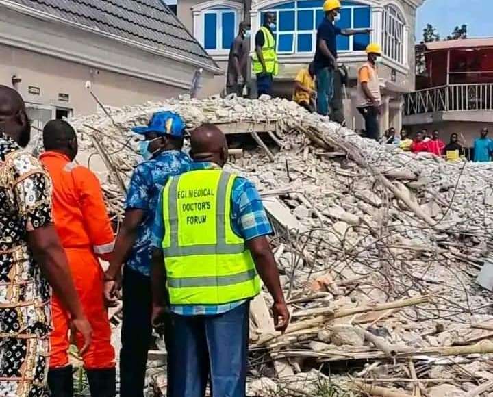 Three Feared Dead, Many Injured As Two-storey Building Collapses In Rivers (Photos)