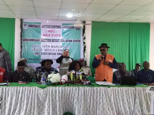 LP In Early Lead In Abia Guber Poll As INEC Returning Officer Adjourns Results Collation Till Monday LP In Early Lead In Abia Guber Poll As INEC Returning Officer Adjourns Results Collation Till Monday