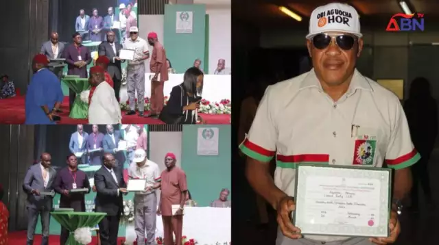 Reps: LP’s Obi Aguocha Who Defeated Abia Speaker Gets Certificate Of Return (Photos) Reps: LP's Obi Aguocha Who Defeated Abia Speaker Gets Certificate Of Return (Photos)