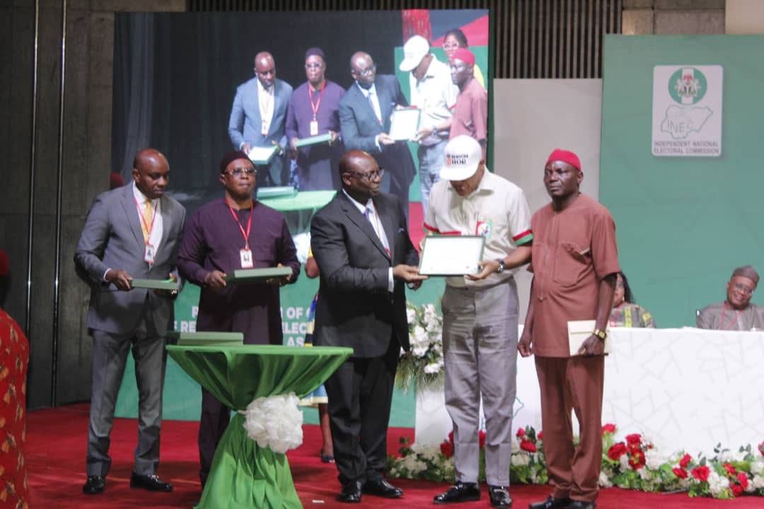 Reps: LP's Obi Aguocha Who Defeated Abia Speaker Gets Certificate Of Return (Photos)