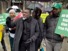 Reno Omokri Leads Protest In UK Against Presidential Election Outcome (Photos, Video) Reno Omokri Leads Protest In UK Against Presidential Election Outcome