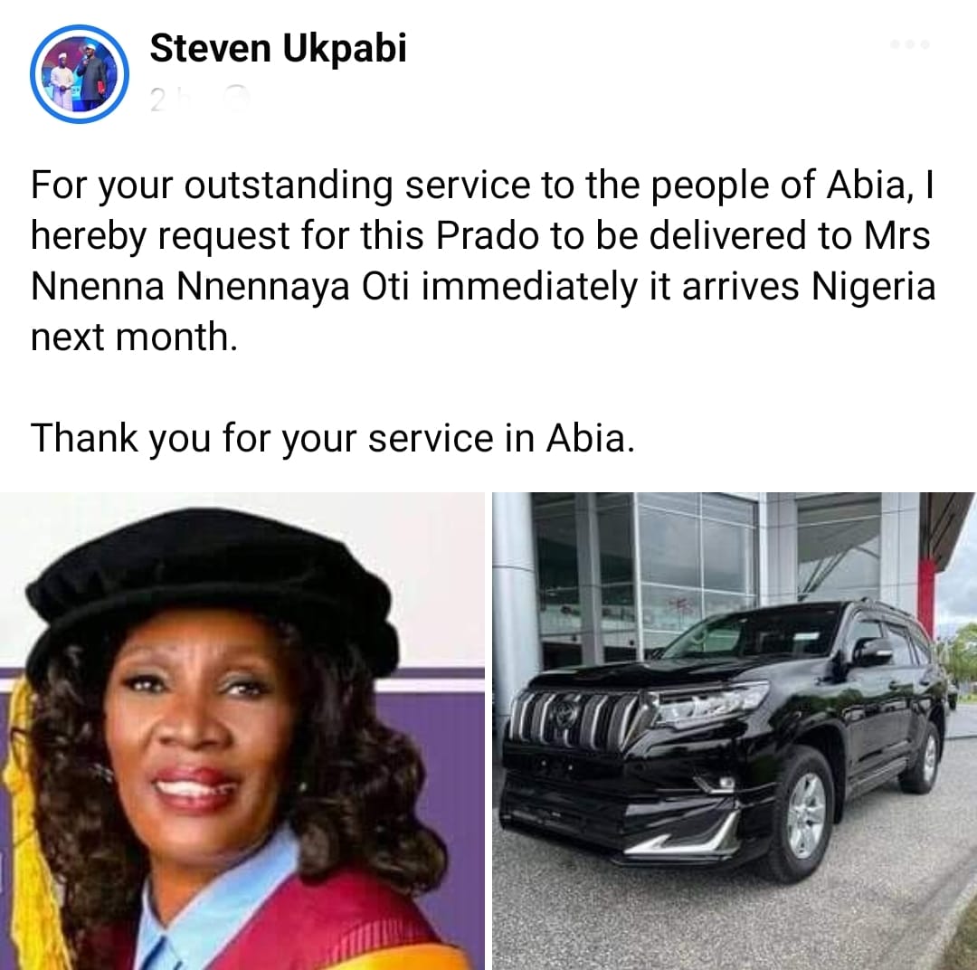 Businessman Gifts Abia INEC Returning Officer Exotic Prado SUV He Ordered For Himself