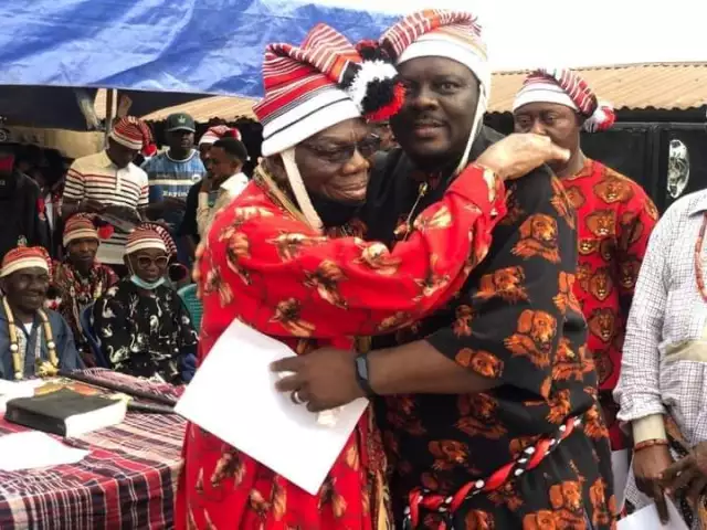 Ifeanyi Okali Celebrates Ebem Ohafia Paramount Ruler, Ezie Ukoha As He Marks 32 Years On Throne
