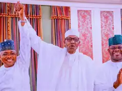 Amidst Protest, Yahaya Bello Presents APC Governorship Candidate To Buhari