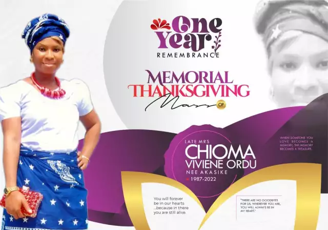 Family Holds Memorial Service In Honour Of Late Chioma Ordu Who Died During Childbirth Family Holds Memorial Service In Honour Of Late Chioma Ordu Who Died During Childbirth