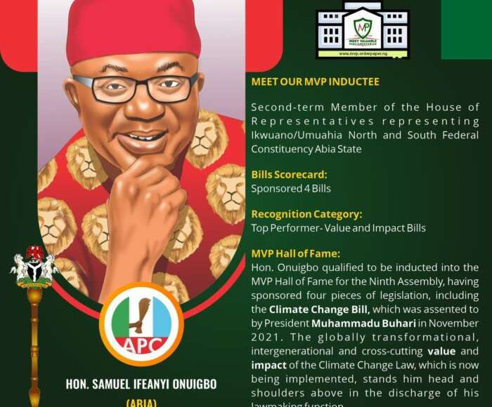 Rep. Onuigbo Inducted Into National Assembly Hall Of Fame
