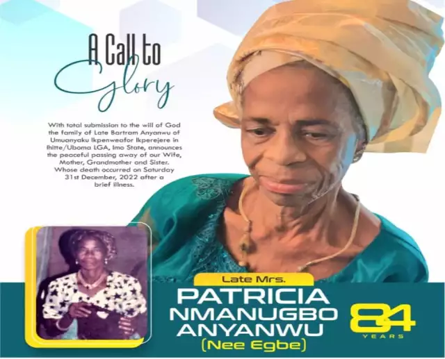 84-Year-Old Patricia Anyanwu Set For Burial In Imo Today 84-Year-Old Patricia Anyanwu Set For Burial In Imo Today