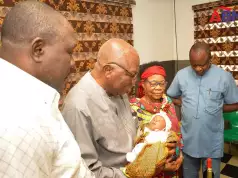 Popular Ohafia King Visits ABN TV Boss, Ifeanyi Okali, Lauds Family’s Patience Before Arrival Of Baby (Photos, Video) Popular Ohafia King Visits ABN TV Boss, Ifeanyi Okali, Lauds Family's Patience Before Arrival Of Baby (Photos, Video)