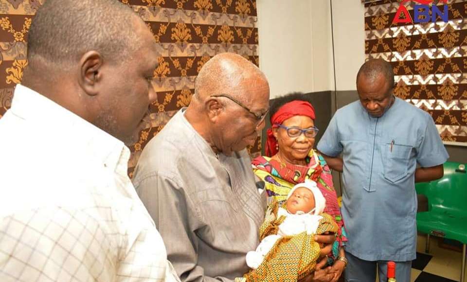 Popular Ohafia King Visits ABN TV Boss, Ifeanyi Okali, Lauds Family's Patience Before Arrival Of Baby (Photos, Video)