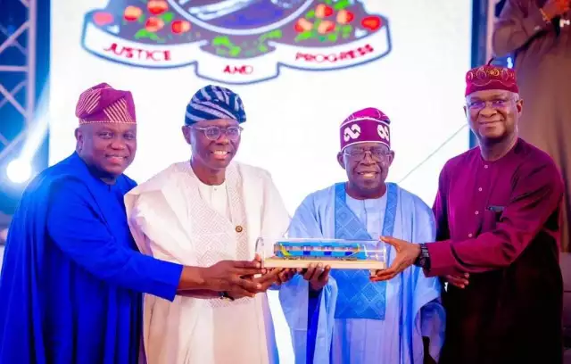 Ambode Joins Sanwo-olu, Fashola, Others At A Reception For Tinubu After 4 Years
