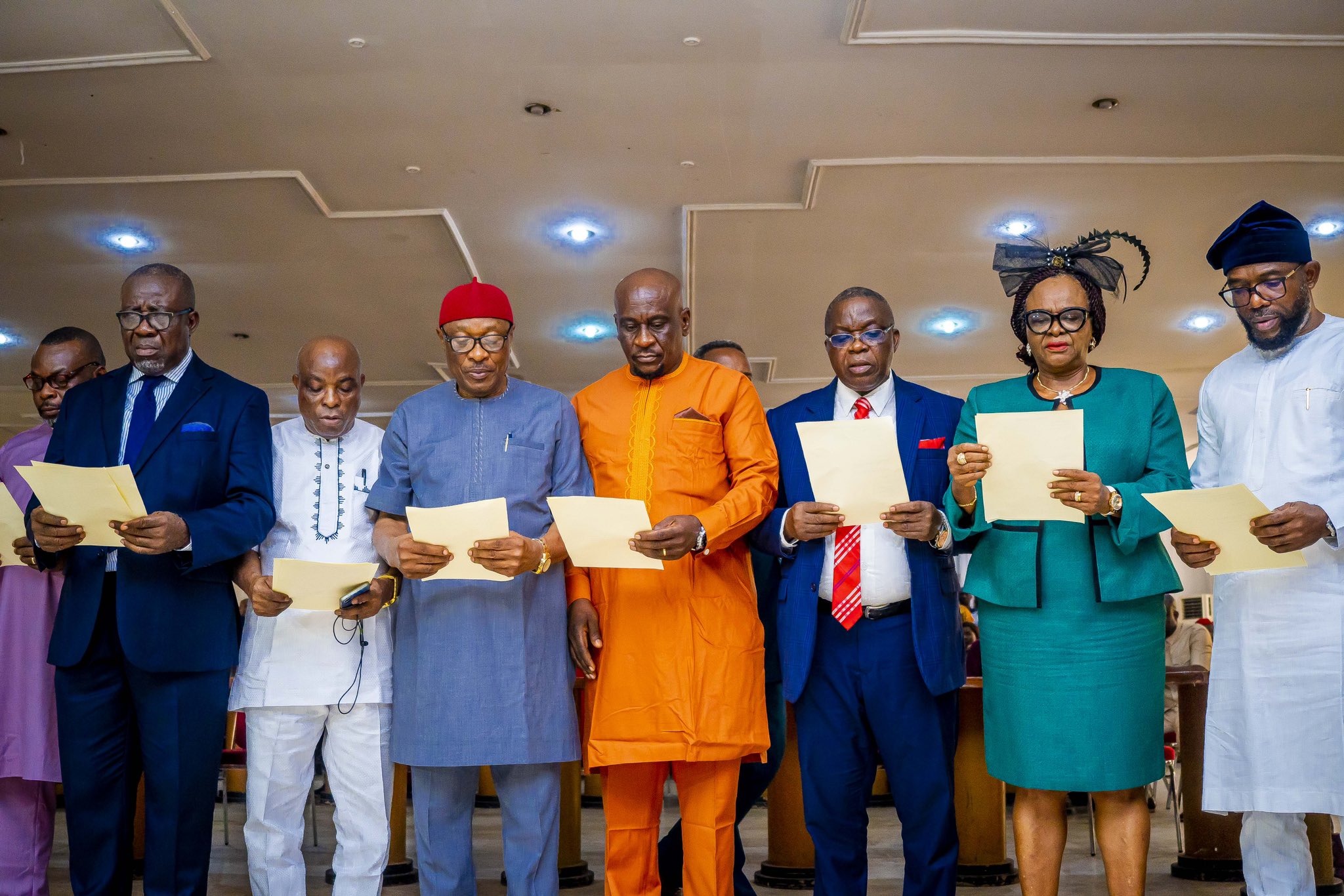 Gov. Otti Assigns Portfolios To Abia Newly Sworn-in Commissioners [Full List]