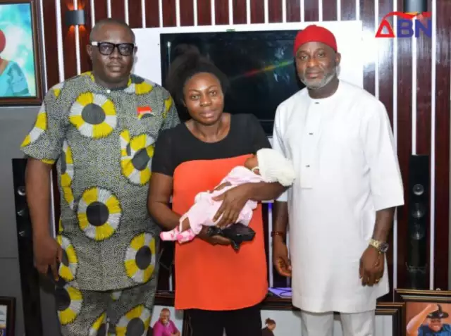 Abia Reps Member, Amobi Ogah Visits Journalist Who Welcomed First Child 11 Years After Marriage (Photos)