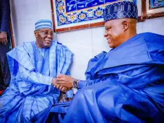 Atiku, Shettima Meet At Abuja Wedding