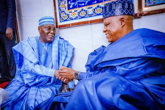 Atiku, Shettima Meet At Abuja Wedding