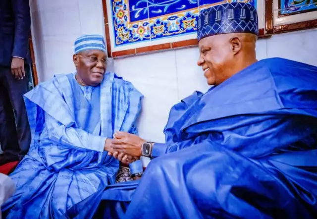 Atiku, Shettima Meet At Abuja Wedding