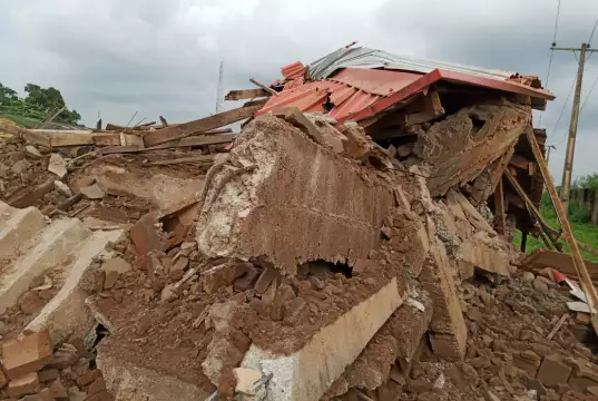 School Building In Agbado Ogun State Collapses After Heavy Downpour