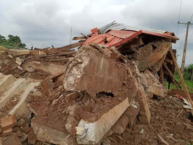 School Building In Agbado Ogun State Collapses After Heavy Downpour