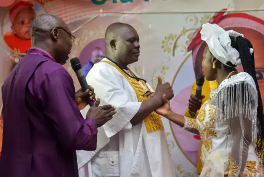 11th Marriage Anniversary: ABN TV Boss Okali, Wife Renew Marital Vow With Dedication Of Their First Baby 11th Marriage Anniversary: ABN TV Boss Okali, Wife Renew Marital Vow With Dedication Of Their First Baby