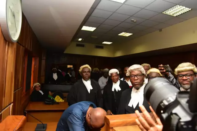 Drama As Emefiele Hides From Cameras In Court (Photos)