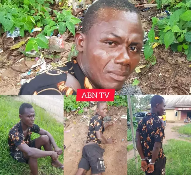 Man Caught In Abia Community After Stealing Irons Installed In Construction Site (Photos) Man Caught In Abia Community After Stealing Irons Installed In Construction Site (Photos)