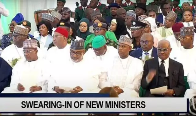 President Tinubu Inaugurates Ministers In Aso Rock Villa