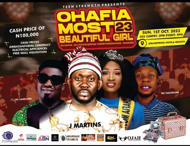 Ohafia Outstanding Performance Award, Most Beautiful Girl Pageant Holds Oct 1 Ohafia Outstanding Performance Award, Most Beautiful Girl Pageant Holds Oct 1