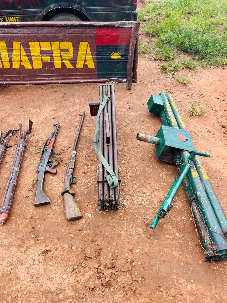 Troops Neutralise Biafra National Guards In Abia Forest, Recover Weapons, Charms (PHOTOS)