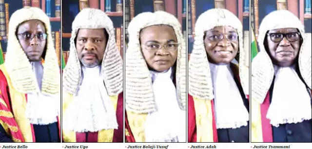 Election Presidential: Tribunal Judges arrive courtroom Election Presidential: Tribunal Judges arrive courtroom
