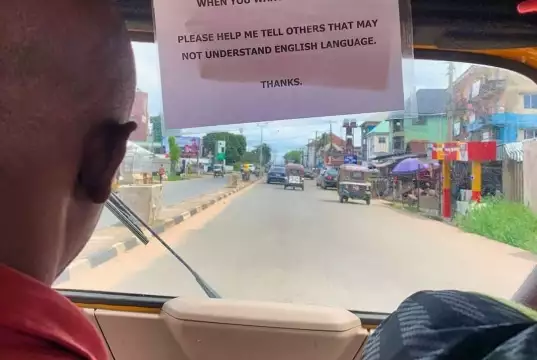 Nigerians React As Deaf Abia Keke Rider Pasted Notice To Communicate Passengers Nigerians React As Deaf Abia Keke Rider Pasted Notice To Communicate Passengers
