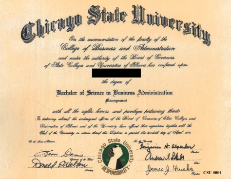 Sample of diploma issued in 1979 by the university which is slightly different from the replacement it says it issued to Tinubu 18 years later.
