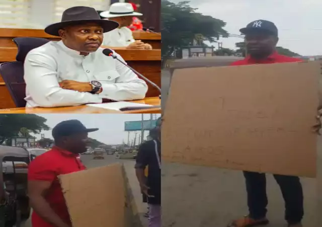 After His Sack By Appeal Court, LP Abia Assembly Member Destiny Nwagwu Hits Street In Protest (Photos + Video) After His Sack By Appeal Court, LP Abia Assembly Member Destiny Nwagwu Hits Street In Protest (Photos + Video)