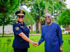 Gov. Otti Applauds Federal Fire Service For Siting Training School In Abia, Wants More Trucks For State Governor Otti welcomes the Assistant Controller-General of Federal Fire Service, Mrs. Ijeoma Achi-Okidi, who is on a tour of Abia State.