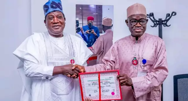 Minister Of Labour, Lalong Gets Certificate Of Return As Senator-Elect