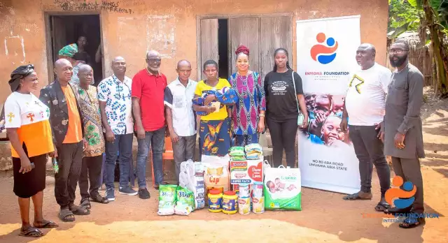 Enyioma Foundation Visits Abia Family Who Lost Daughter After Giving Birth To Baby Girl, Makes Donations (Photos, Video)