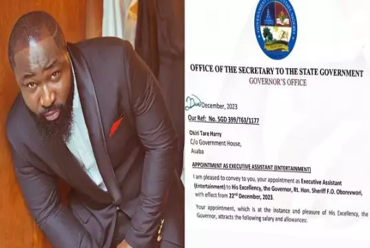 Singer Harrysong Appointed Aide To Delta Gov, Sheriff Oborevwori Singer Harrysong Appointed Aide To Delta Gov, Sheriff Oborevwori