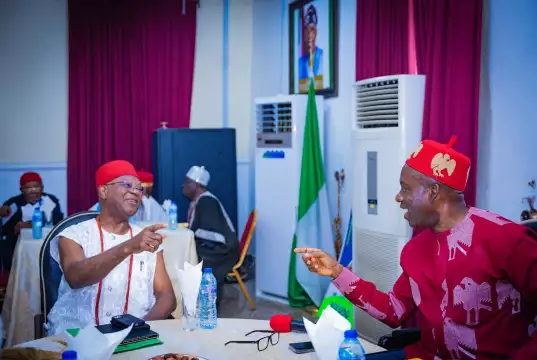 Gov Soludo Reconciles With Obi Of Onitsha, Restores Suspended Monarch Gov Soludo Reconciles With Obi Of Onitsha, Restores Suspended Monarch