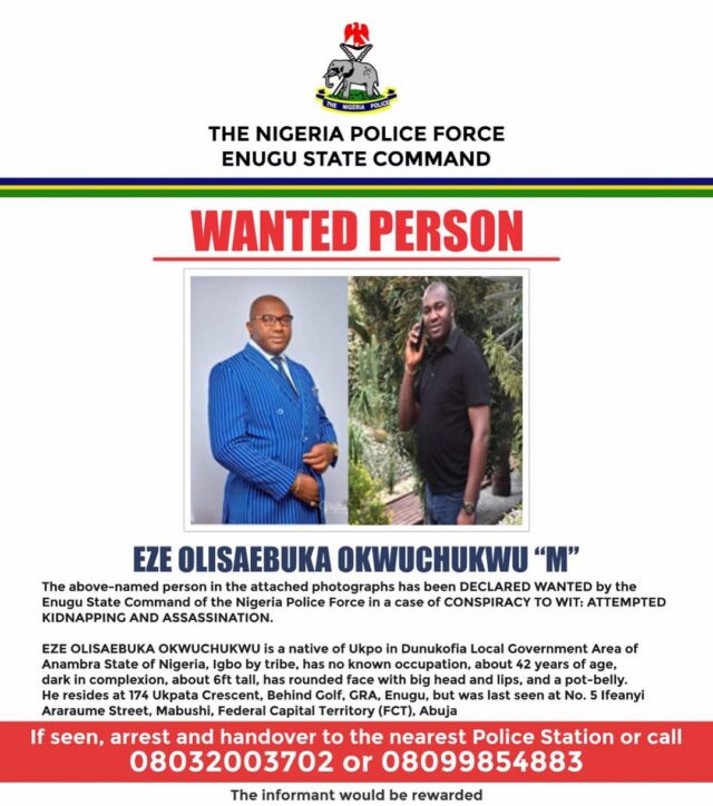 Enugu Police Declare Man Wanted For Attempted Kidnapping, Assassination Enugu Police Declare Man Wanted For Attempted Kidnapping, Assassination