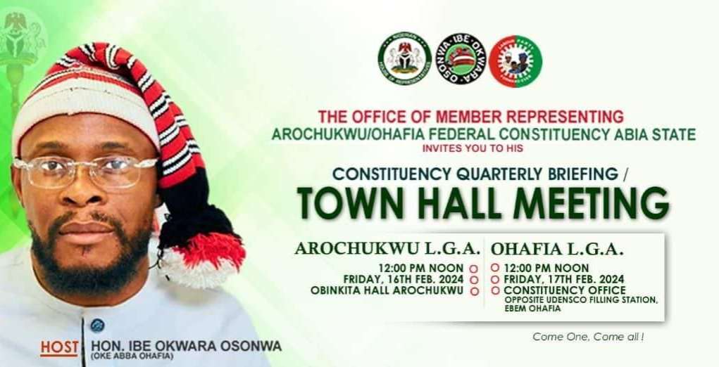 Hon. Ibe Okwara To Hold Quarterly Townhall Meeting Friday