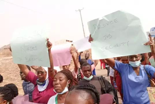 Nurses Stage Protest In Abuja Over New Certificate Verification Guidelines
