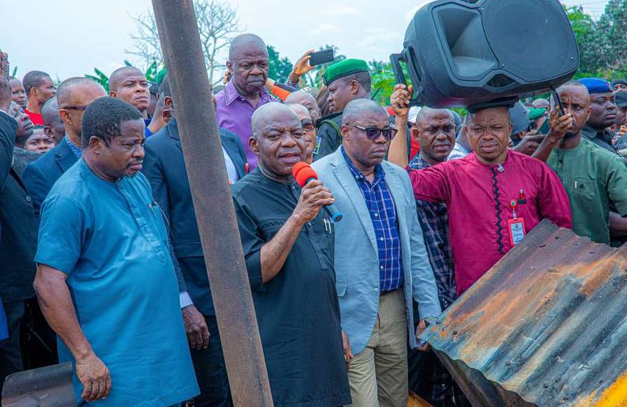 Gov. Otti Visit Scene Of Fire Incident In Ehere Market Aba, Vows To Forestall Incident